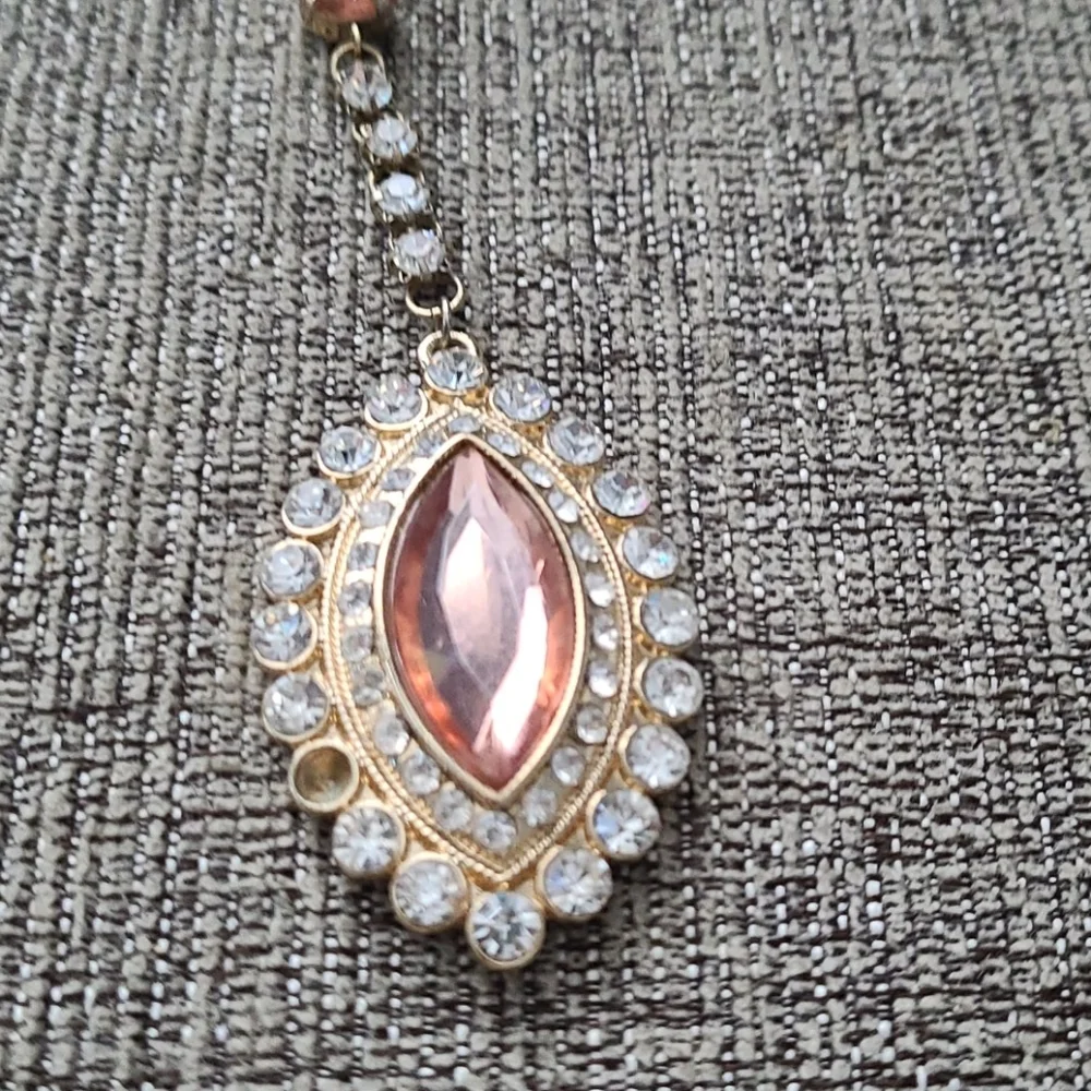 Peach Indian bridal hair piece